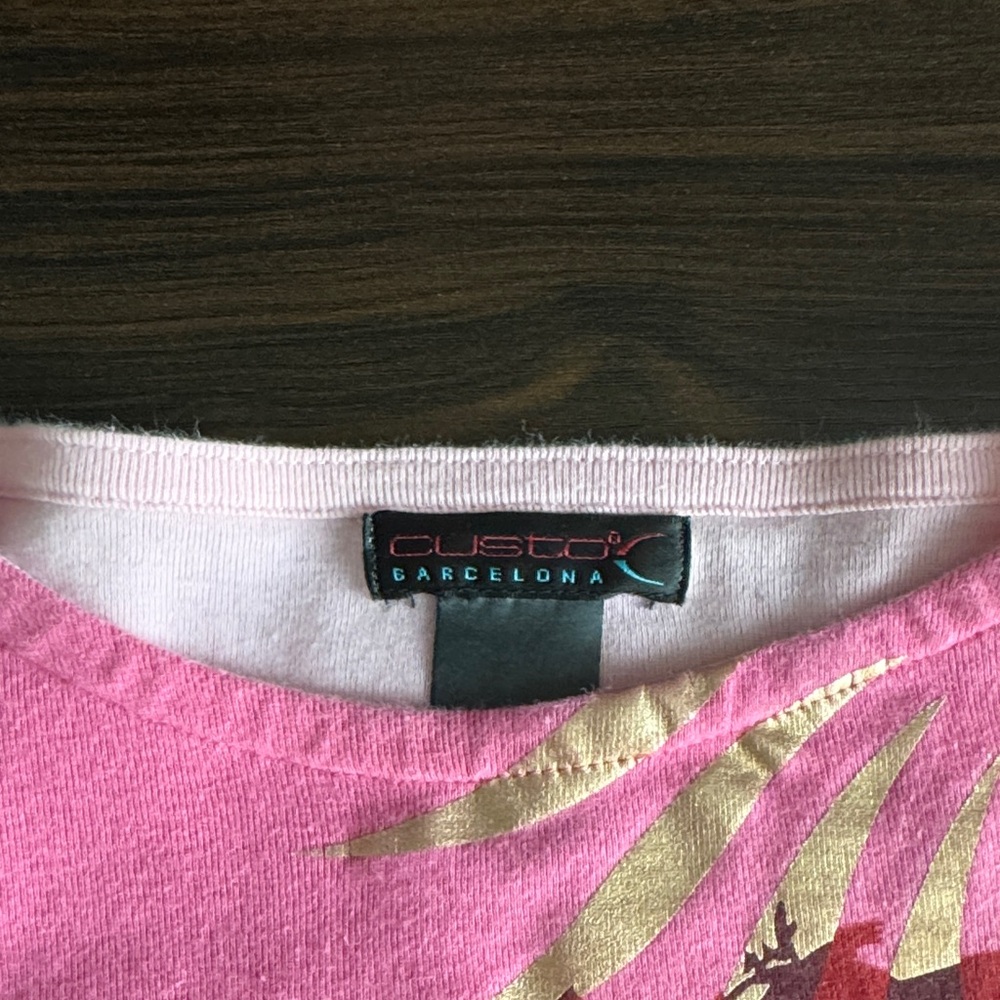 Custo Barcelona Pink & Red Graphic Long Sleeve Tee - Picture 2 of 5